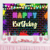 Funkeln Graffiti An Der Wand Glücklich Geburtstag Hintergrund